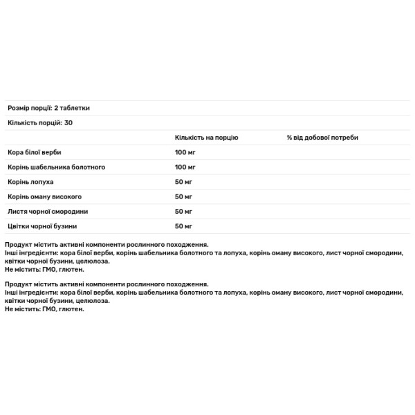 Антиревматин-M, Рослина Карпат, фітокомплекс для підтримки суглобів та хребта, 500 мг, 60 таблеток