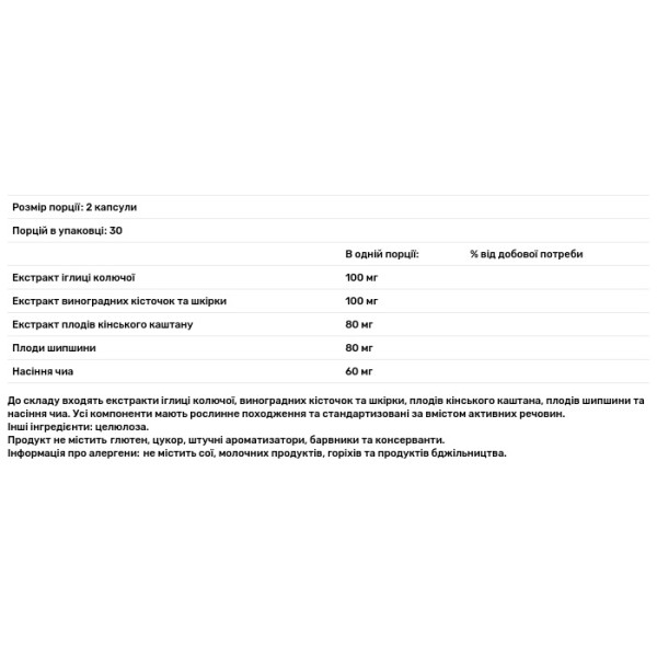 Капісудин, Рослина Карпат, фітокомплекс для очищення судин та покращення кровообігу, 500 мг, 60 капсул