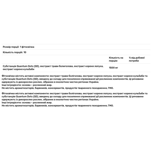 Фітосвічки Боліголін QD, Рослина Карпат, комплексний природний захист від новоутворень, 1500 мг, 10 фітосвічок