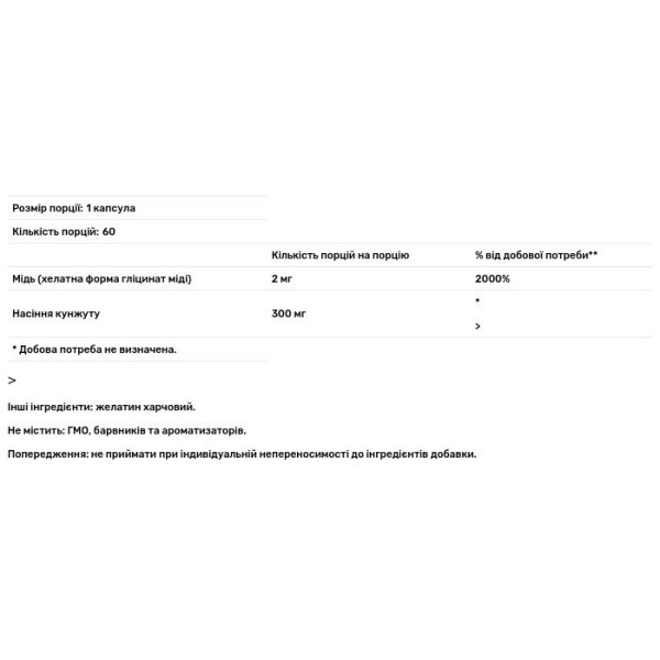 Мідь+, Фітофорте, Грін-Віза, з насінням кунжуту, 60 капсул