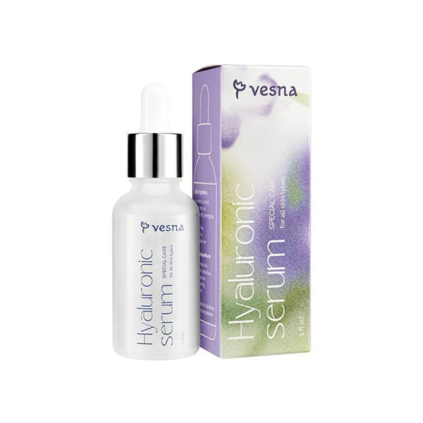 Сироватка для обличчя, з гіалуроновою кислотою, VESNA, омолодження, регенерація, відновлення та загоєння, 30 мл
