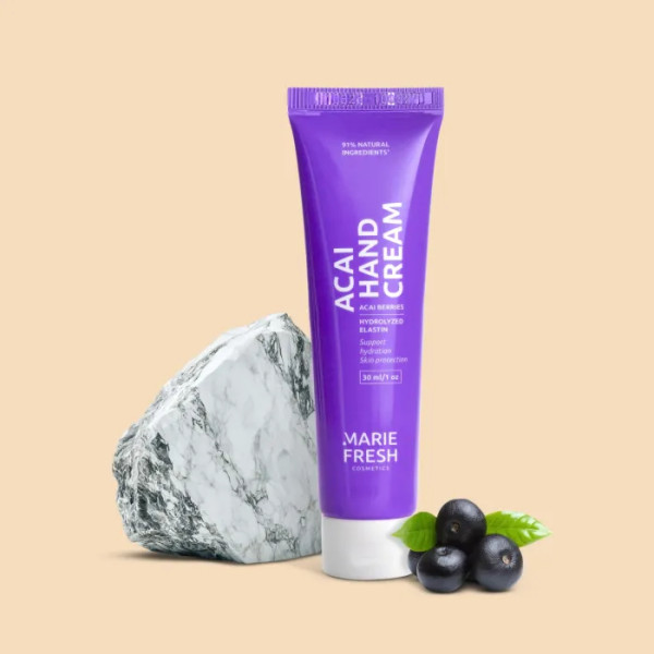 Крем для рук Acai Hand Cream, Limited Edition, Marie Fresh, з гідролізованим еластином, 30 мл
