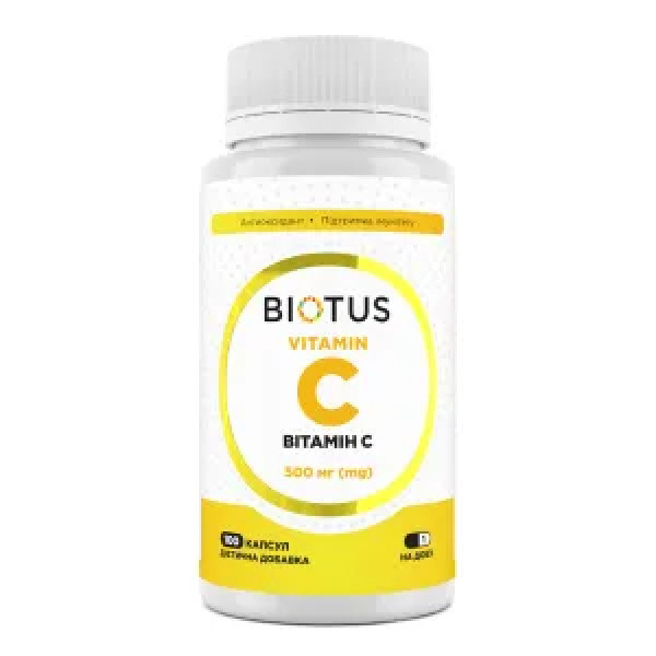 Вітамін С, Vitamin C, Biotus, 500 мг, 100 капсул