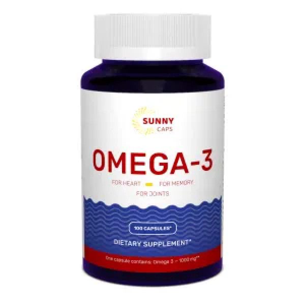 Омега-3, риб'ячий жир, Omega-3 Activ Powerfull, Sunny Caps, 1000 мг, 100 гелевих капсул