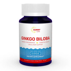 Гінкго білоба 20 мг, Sunny Caps Ginkgo Biloba, 60 капсул