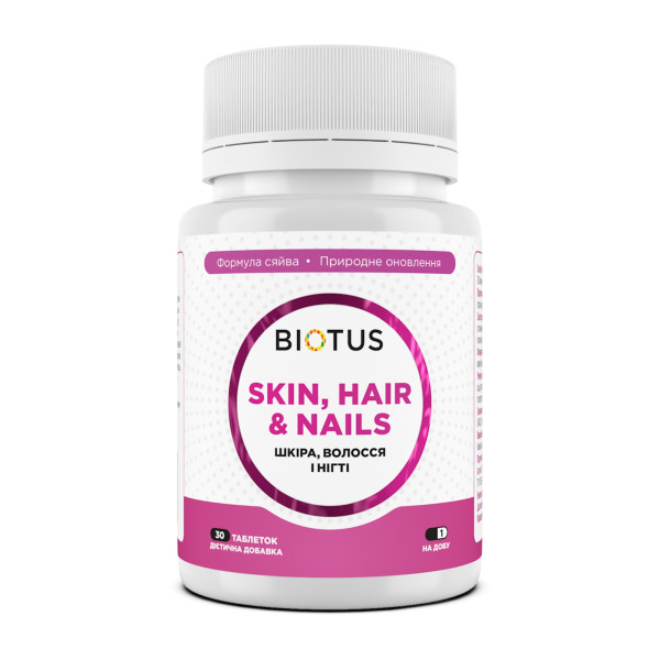 Волосся, шкіра та нігті, Hair, Skin & Nails, Biotus, 30 таблеток