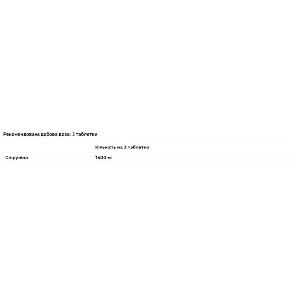 Спіруліна, Spirulina, Biotus, 1500 мг, 100 таблеток