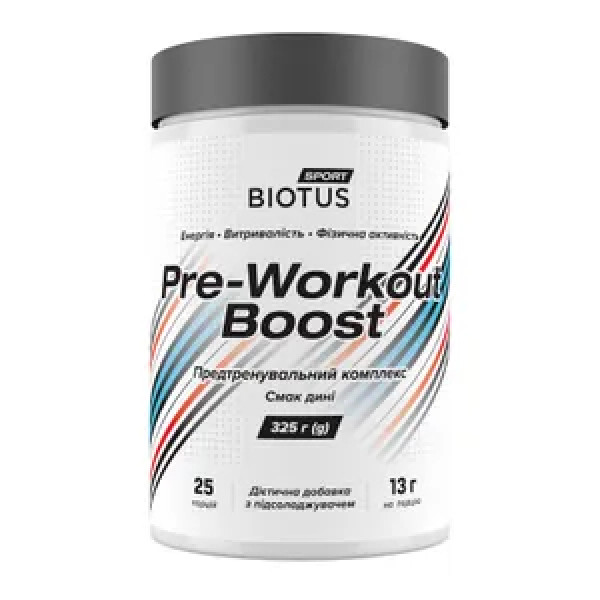 Передтренувальний комплекс, Pre-workout Boost, Biotus, смак дині, 350 г