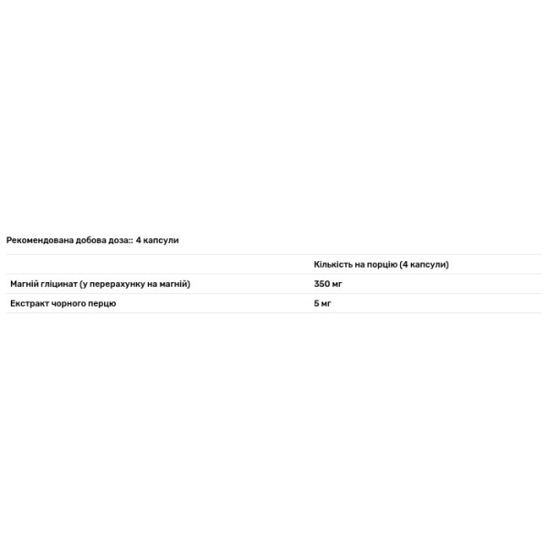 Магній гліцинат, Magnesium Glycinate, My Nutrі Week, 120 капсул