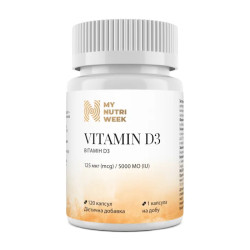 Витамин D3 125 мкг (5000 МЕ), My Nutri Week Vitamin D3, 120 капсул