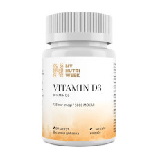 Вітамін D3 125 мкг 5000 МО, My Nutri Week Vitamin D3, 60 капсул
