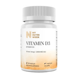 Вітамін D3 50 мкг 2000 МО, My Nutri Week Vitamin D3, 120 капсул