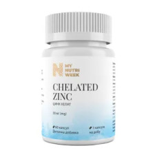 Цинк хелат 30 мг, My Nutri Week Chelated Zinc, 60 капсул