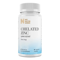 Цинк хелатний 30 мг, My Nutri Week Chelated Zinc, 100 капсул