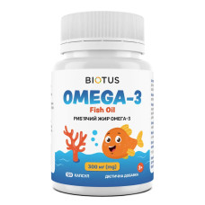 Омега 3 риб'ячий жир для дітей 300 мг, Biotus OMEGA-3 for Kids, 120 капсул