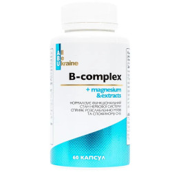 Вітаміни групи B з магнієм, All Be Ukraine B-complex + Magnesium, 60 капсул