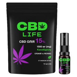 CBD масло 15%, спокойствие и расслабление, каннабидиол 1500 мг, вкус мяты, CBD life, 10 мл