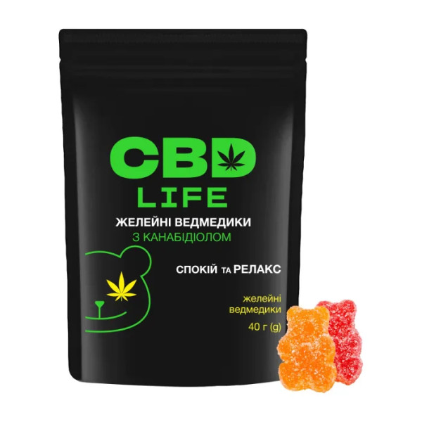 Желейні ведмедики з канабідіолом, CBD life, спокій та розслаблення, 40 г
