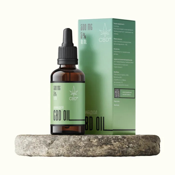 Олія з канабідіолом, CBD-масло 5%, CBD Microdosing, концентрація, спокій та розслаблення, МСТ, канабідіол 500 мг, 10 мл