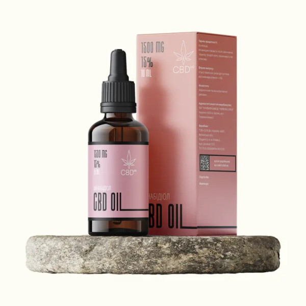 Олія з канабідіолом та МСТ, CBD Oil 15% МСТ, CBD Microdosing, 15% олія, 1500 мг канабідіолу, 10 мл