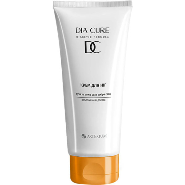 Крем для ніг DIA CURE, підходить для осіб з цукровим діабетом, Arterium, із сечовиною, для сухої та дуже сухої шкіри, 100 мл