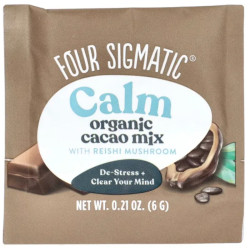 Какао-напій з рейші та корицею, Organic Cacao Mix with Reishi Mushroom Four Sigmatic Calm, 10 пакетів по 6 г