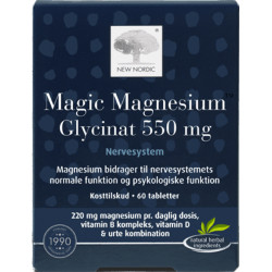 Магний глицинат 550 мг, Magic Magnesium Glycinat New Nordic, 60 веганских таблеток