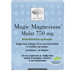 Магній малат 750 мг, New Nordic Magic Magnesium Malat, 60 веганських пігулок