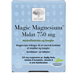 Магний малат 750 мг, New Nordic Magic Magnesium Malat, 60 веганских таблеток