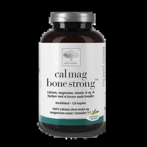 Кальцій, магній, Сal mag bone strong, New Nordic, підтримка кісток, зубів та м'язів, 120 капсул