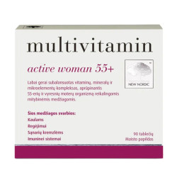 Мультивитамины для женщин 55+, New Nordic Multivitamin Active Women 55+, 90 таблеток