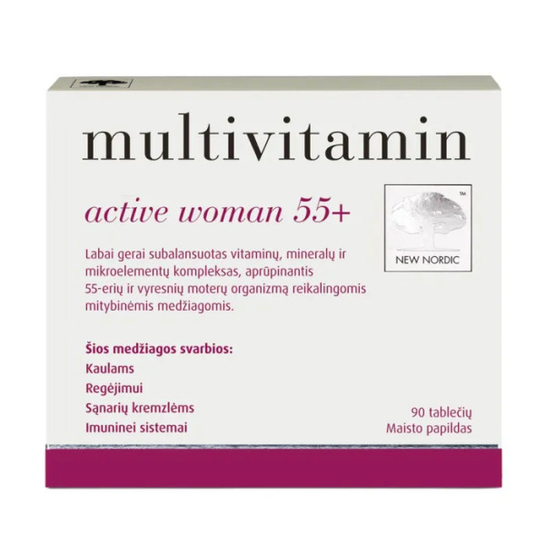 Мультивітаміни для жінок віком від 55 років, Multivitamin Active Women 55+, New Nordic, 90 таблеток