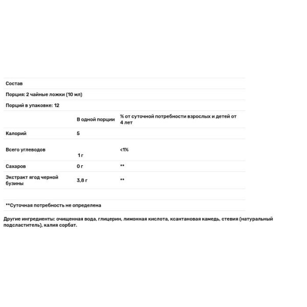 Чорна бузина, Black Elderberry Syrup, Sambucol, для імунітету, без цукру, сироп, 120 мл