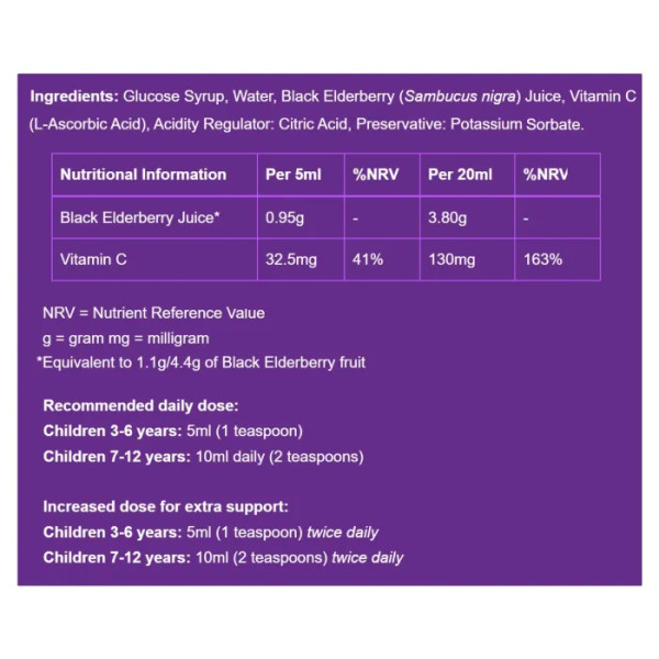 Чорна бузина + Вітамін С, Black Elderberry Liquid, Sambucol, сироп для дітей віком від 3 до 12 років, 230 мл