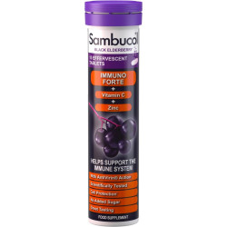 Чорна бузина з вітаміном C та цинком шипучі, Sambucol Immuno Forte Black Elderberry, 15 шипучих таблеток