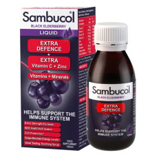 Чорна бузина з вітаміном C та цинком, сироп, Sambucol Black Elderberry Extra Defence, 120 мл