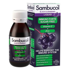 Чорна бузина з вітаміном C та цинком сироп без цукру, Sambucol Immuno Forte Black Elderberry, 120 мл