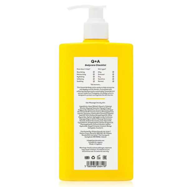 Лосьйон для тіла зволожуючий, Ceramide Body Lotion, Q+A, з керамідами, 250 мл