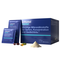 Витамины для работы мозга, Orthomol Mental, 90 капсул + 30 порошков