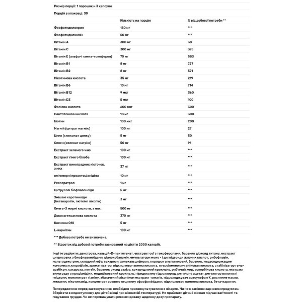 Вітаміни для роботи мозку, Mental, Orthomol, 90 капсул + 30 порошків