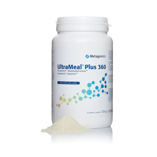 УльтраМіл Плюс 360, мультивітаміни та мультимінерали, UltraMeal Plus 360 Vanille, Metagenics, підтримка при діабеті, ожирінні, метаболічному синдромі, зі смаком ванілі, порошок, 728 г\/14 порцій