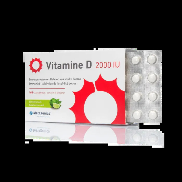 Вітамін D, Vitamin D, Metagenics, смак лайма, 2000 МО, 168 жувальних таблеток