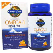 Омега-3 риб'ячий жир 850 мг, смак апельсина, Minami Nutrition Supercritical Omega-3 Fish Oil, 60 капсул