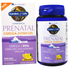 Омега 3 риб'ячий жир, для вагітних, лимон, Minami Nutrition Supercritical Prenatal Omega-3 Fish Oil, 60 м'яких капсул