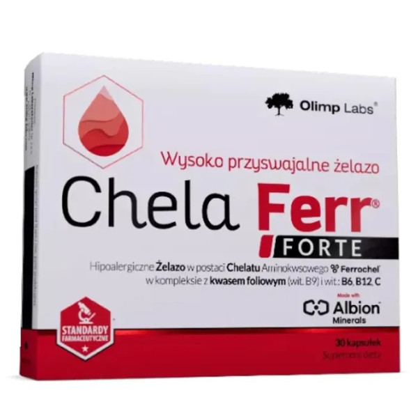 Хелат заліза, Chela-Ferr Forte, Olimp, 30 капсул