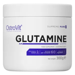 L глютамин 5000 мг порошок без вкуса, OstroVit L-Glutamine, 300 г