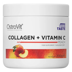 Колаген із вітаміном C смак персика, OstroVit Collagen + Vitamin C, 200 г
