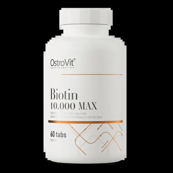 Біотин, Biotin 10000 MAX, OstroVit, 2500 мкг, 60 таблеток