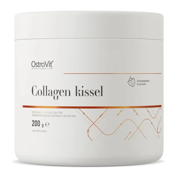 Колаген, Collagen Kissel, OstroVit, кисіль, смак полуниці, 200 г
