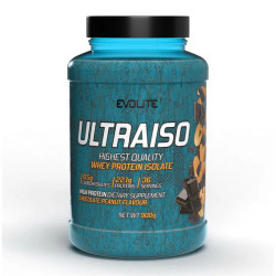 Сывороточный протеин изолят, Evolite Nutrition UltraIso Whey Protein Isolate, вкус шоколад-арахис 900 г